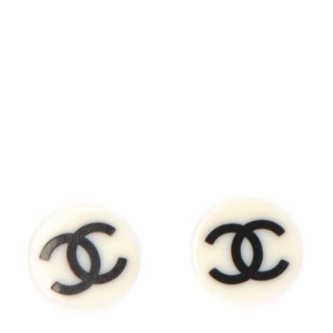 chanel black resin cc lucite cube stud earrings|chanel stud earrings black.